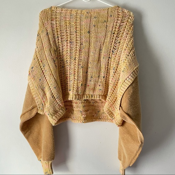 Free People Yellow Multicolored Speck Honey Cable Knit Pullover Sweater (SOLD) - Picture 7 of 7